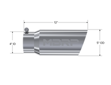 Load image into Gallery viewer, MBRP Universal Tip 5 O.D. Angled Single Walled 4 inlet 12 length - T5052