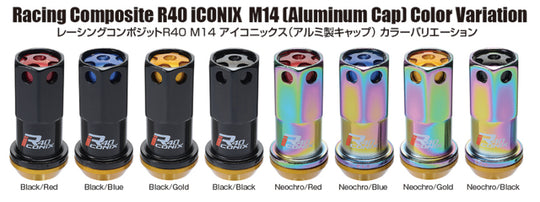 Project Kics 14x1.50 R40 Iconix Lock & Lug Nuts - Black w/Blue Cap (16+4 Locks) - WRIA14KU