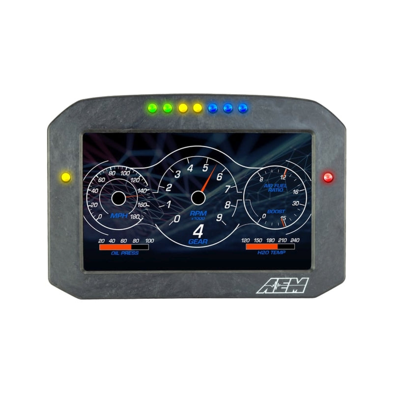 AEM CD-7LG Carbon Logging Flush Digital Dash Display w/ Internal 20Hz GPS & Antenna - 30-5703F