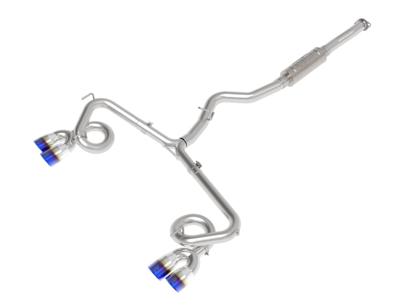 aFe Subaru WRX/STi 15-21 H4-2.0/2.5L Takeda 3in to 2-1/2in Stnlss Cat-Back Exhaust w/ Blue Flame Tip - 49-36810-L