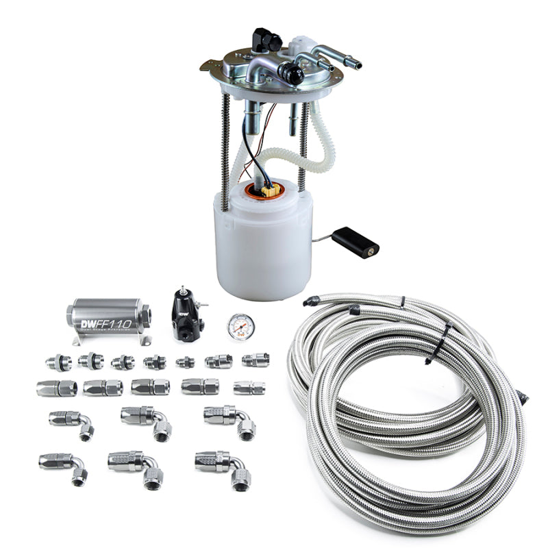 DeatschWerks 05-19 Yukon/Tahoe/Suburban DW400 Pump Module and Return SS CPE Plumbing Kit - 9-401-601-7015