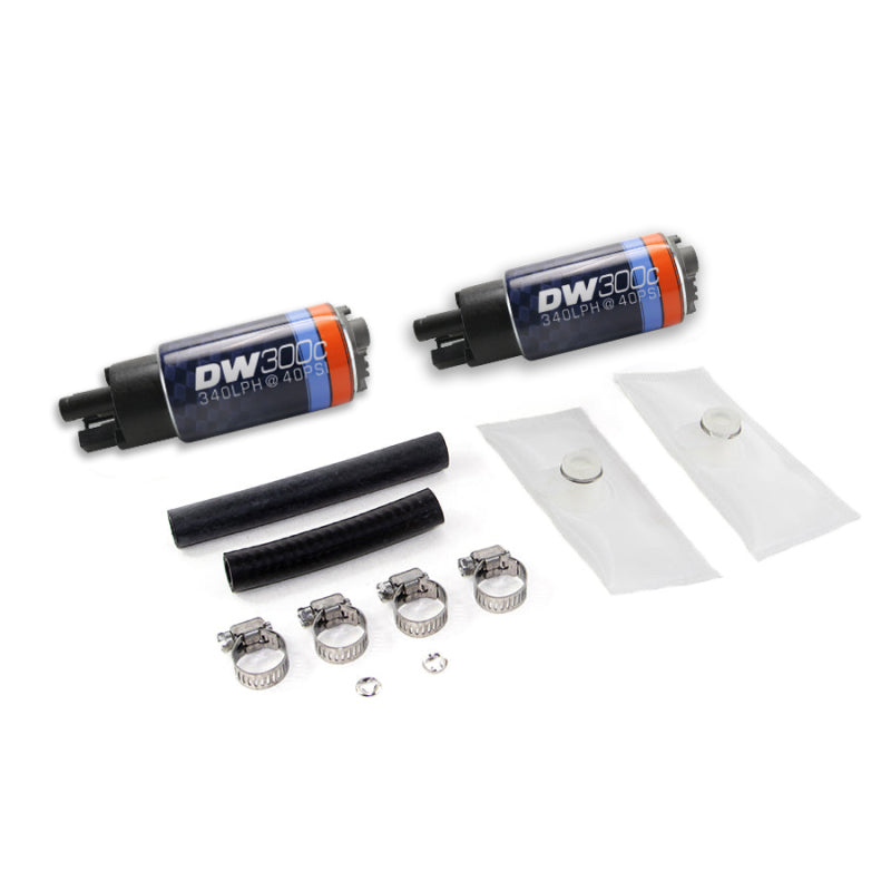DeatschWerks 340lph DW300C Compact Fuel Pump w/ 99-04 Ford Lightning Set Up Kit (w/o Mounting Clips) - 9-307-1013