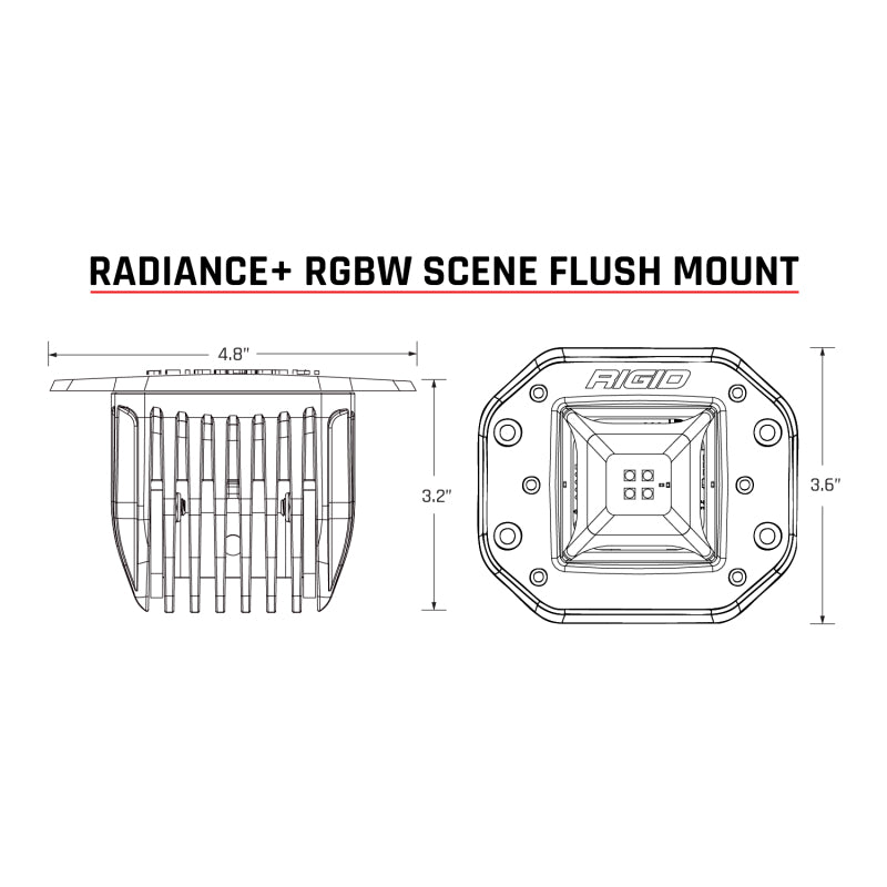 Rigid Industries Radiance+ Scene RGBW Flush Mount - Pair - 682153