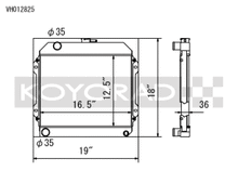 Load image into Gallery viewer, Koyo 71-74 Toyota Corolla 1.6L TE27/TE28/TS21 Manual Radiator - VH012825