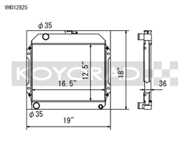 Koyo 71-74 Toyota Corolla 1.6L TE27/TE28/TS21 Manual Radiator - VH012825