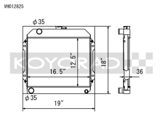 Koyo 71-74 Toyota Corolla 1.6L TE27/TE28/TS21 Manual Radiator - VH012825