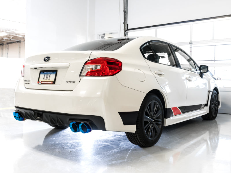 AWE Tuning 2015+ VA WRX Sedan Touring Edition Exhaust - Vapor Blue Quad Tips - 3015-49106