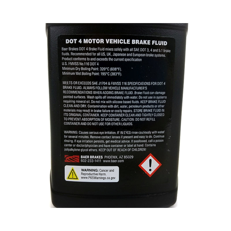 Baer Brakes 4 High Performance Brake Fluid, (16.9oz/500ml Bottle) 10 Pack - 6800246