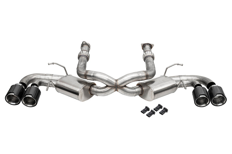 Corsa 20-25 Corvette C8 3in. Cat-Back 4.5in. Tips - Polished Carbon Fiber Tips - 21108CF