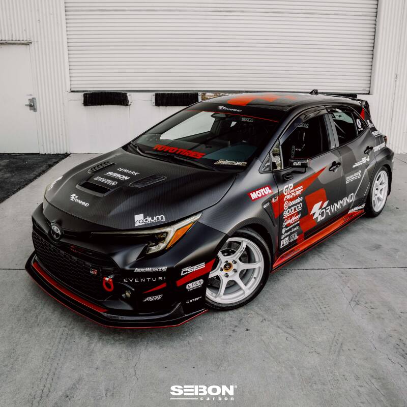 Seibon 2023 Toyota GR Corolla VS-Style Double-Sided Carbon Hood - Gloss Finish - HD23TYGRCOR-VS-DS