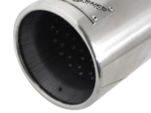 Load image into Gallery viewer, aFe MACH Force-XP 304 SS Sing Wall Pol Exh Tip Univ Exit 3in Inlet x 4in Outlet x 12in L - Clamp On - 49-92043-P