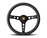 Momo Prototipo Heritage Steering Wheel 350 mm - Black Leather/White Stitch/Black Spokes - PRH35BK2B