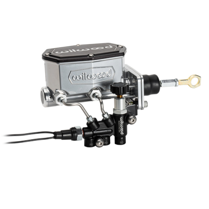 Wilwood Mopar Compact Tandem M/C Kit w/ Combination Valve & Pushrod 15/16in Bore - Chrome - 261-16796-P