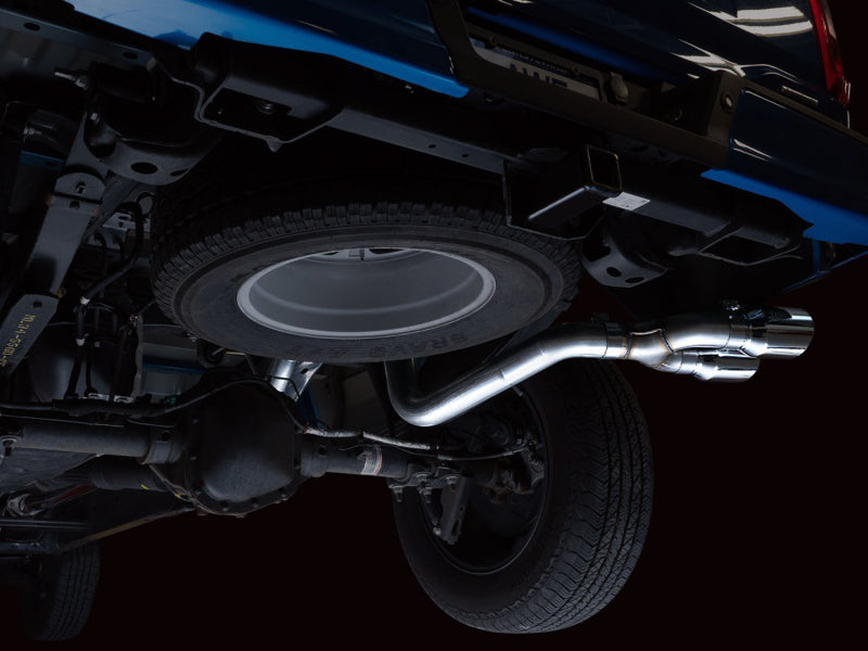 AWE Tuning 0FG 21+ Ford F150 Dual Side Exit Cat-Back Exhaust- 4.5in Chrome Silver Tips - 3015-22067