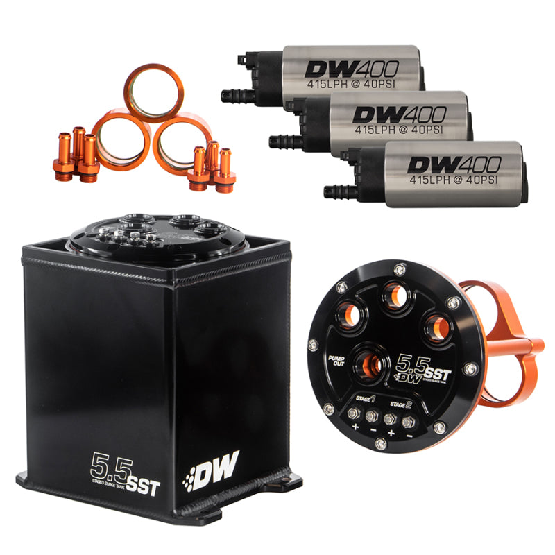 DeatschWerks 5.5L Modular Surge Tank Includes 3 DW400 Fuel Pumps - 6-401-55ST