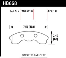 Load image into Gallery viewer, Hawk 10-11 Chevy Corvette Grand Sport / 06-08 Corvette Z06 (1 piece) Front DTC-70 Race Brake Pads - HB658U.570