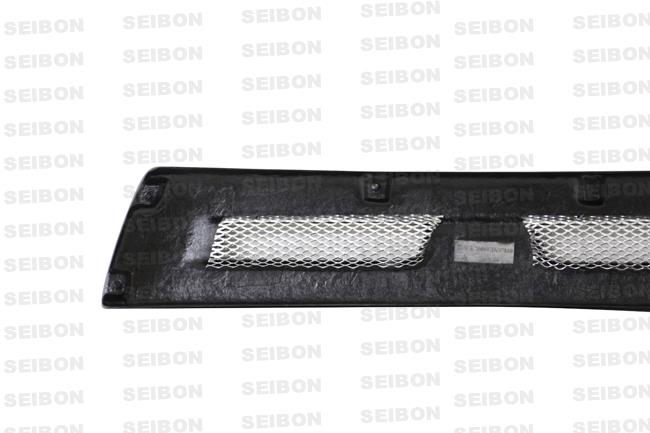 Seibon 08-12 Mitsubishi Lancer Evo X Shaved Emblem Carbon Fiber Front Grill does not fit MR model - FG0809MITEVOX-S