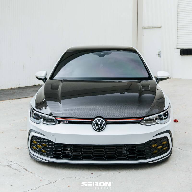 Seibon 22-23 Volkswagen Golf GTI/R TM-Style Carbon Fiber Hood - HD22VWG8-TM