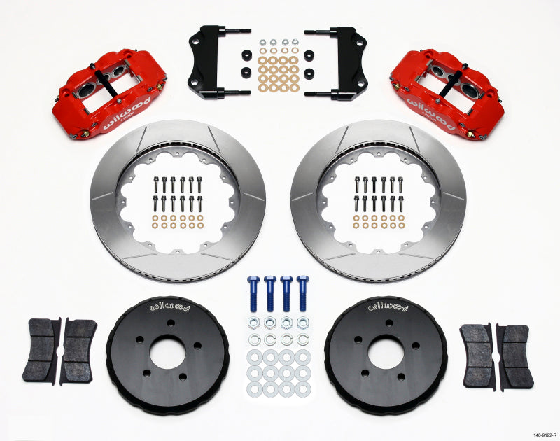 Wilwood Narrow Superlite 6R Front Hat Kit 14.00in Red Nissan 350Z/Fiti G35 - 140-9192-R