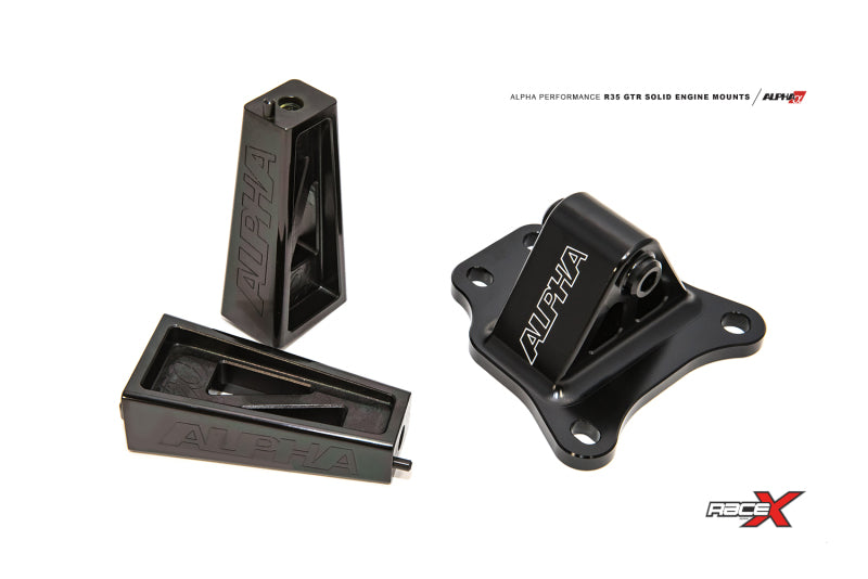 AMS Performance 2009+ Nissan GT-R R35 Alpha Race X Solid Motor Mounts - ALP.07.03.0012-1