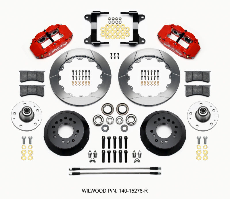 Wilwood Narrow Superlite 6R Front Hub Kit 12.88in Red 82-92 Camaro//Firebird - 140-15278-R