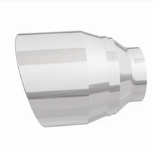 Load image into Gallery viewer, MagnaFlow Tip Stainless Double Wall Round Single Outlet Polished 4.5in DIA 2.5in Inlet 5.75in Length - 35224