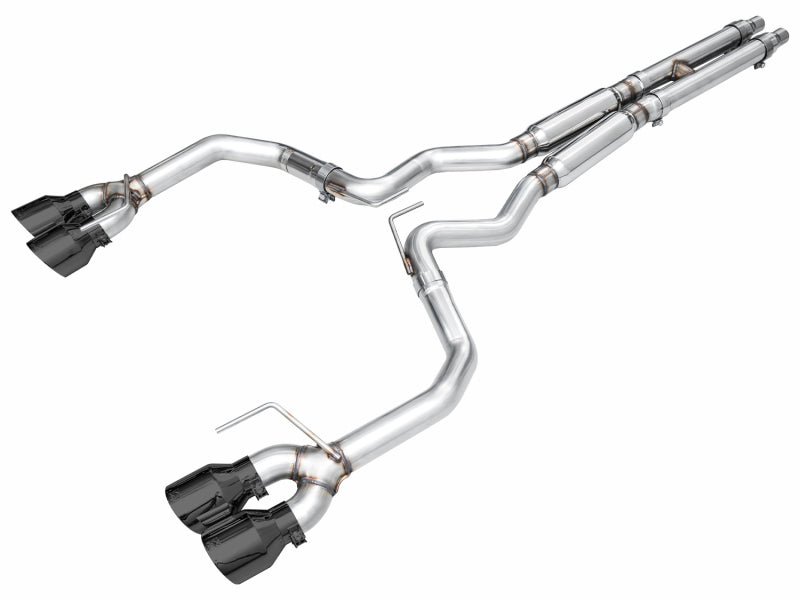 AWE 2024 Ford Mustang Dark Horse S650 RWD Track Edition Cat-Back Exhaust w/ Quad Diamond Black Tips - 3020-43375