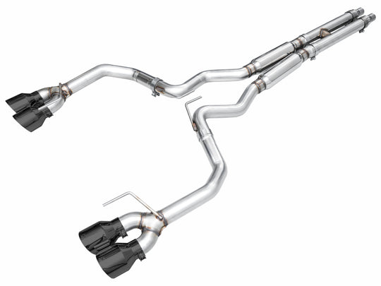AWE 2024 Ford Mustang Dark Horse S650 RWD Track Edition Cat-Back Exhaust w/ Quad Diamond Black Tips - 3020-43375