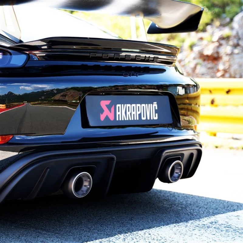 Akrapovic 2020+ Porsche Cayman GT4 (718) Slip-On Line (Option 2) w/Titanium Tips - S-PO/TI/18/1-TP