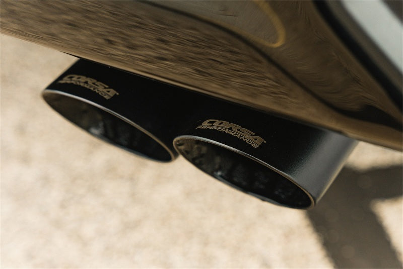 Corsa 2022-2024 Chevrolet Silverado 1500 Cat-Back Dual Rear Exit with Twin 4in Black Tips - 21238BPC