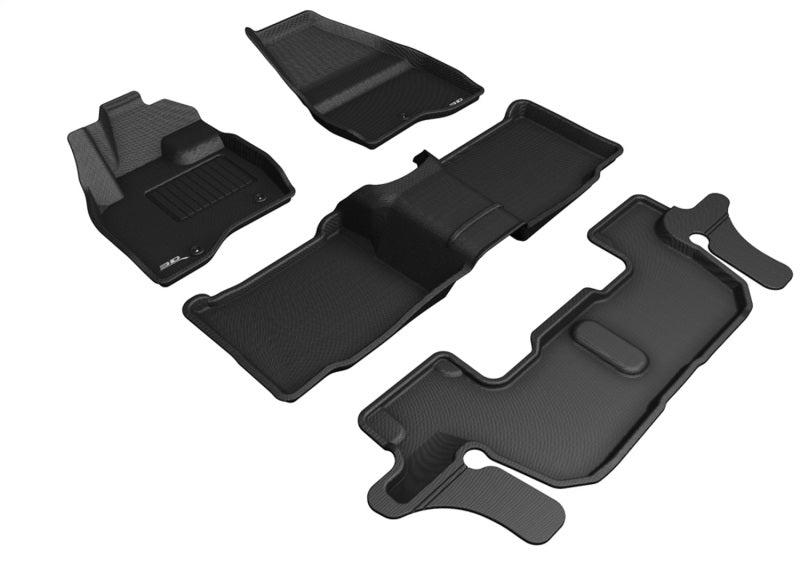 3D MAXpider 17-19 Ford Explorer w/ Bench 2nd Row Kagu Black Full Set - L1FR11101509