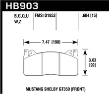 Load image into Gallery viewer, Hawk DTC-80 15-17 Ford Mustang Shelby GT350/GT350R Front Brake Pads - HB903Q.604