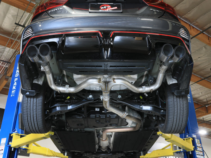 aFe 22-24 Kia Forte GT 1.6L 3in-2.5in 304 Stainless Steel Axle-Back Exhaust w/ Carbon Fiber Tips - 49-37039-C