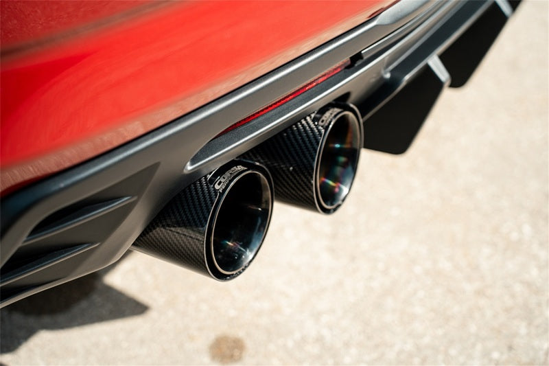 Corsa 2016-2024 Chevrolet Camaro SS / ZL1 Valved Axle-Back Exhaust w/ Black Carbon Fiber Quad Tips - 21789CFBLK