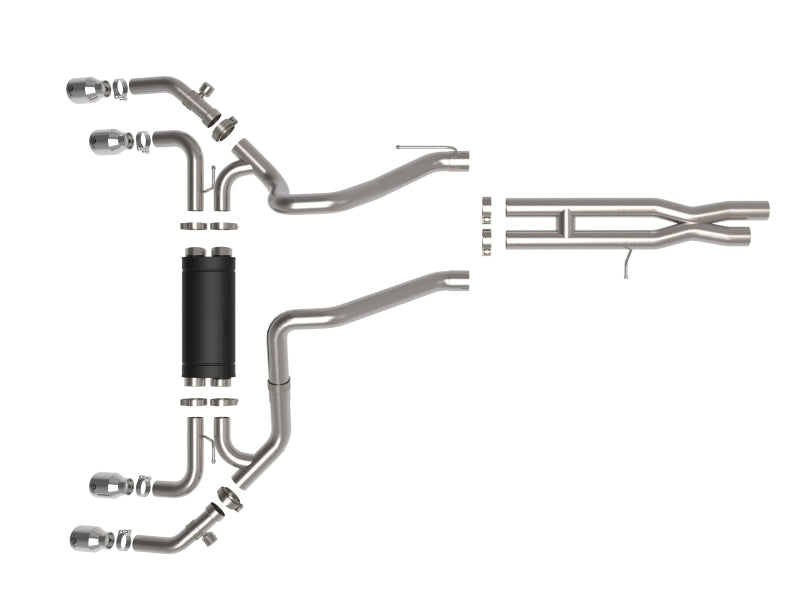 aFe Vulcan Series 2.5in 304SS Cat-Back Exhaust 2021+ Jeep Wrangler 392 6.4L w/ Polished Tips - 49-38098-P