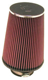 K&N Universal Chrome Round Tapered Air Filter 3in FlangeID / 6in Base OD / 4.5in Top OD / 8in Height - RC-5106