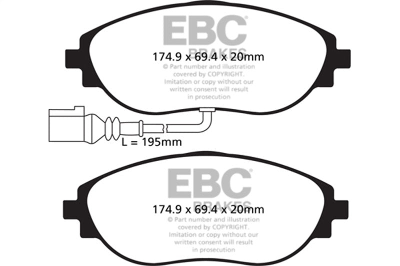 EBC 14-20 Audi S3 2.0 Turbo Redstuff Front Brake Pads - DP32127C
