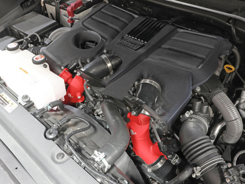 aFe 2022 Toyota Land Cruiser (J300) V6-3.5L (tt) BladeRunner 2.5in Aluminum Hot Charge Pipe - Red - 46-20558-R