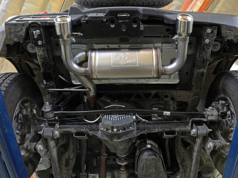 aFe Vulcan 3in 304 SS Axle-Back Exhaust 2021 Ford Bronco L4-2.3L (t)/V6-2.7L (tt) w/ Carbon Tips - 49-33137-C