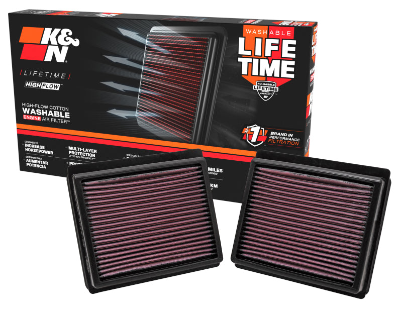 K&N Replacement Air Filter INFINITI M35 3.5L V6; 09-10 (2 PER BOX) - 33-2440
