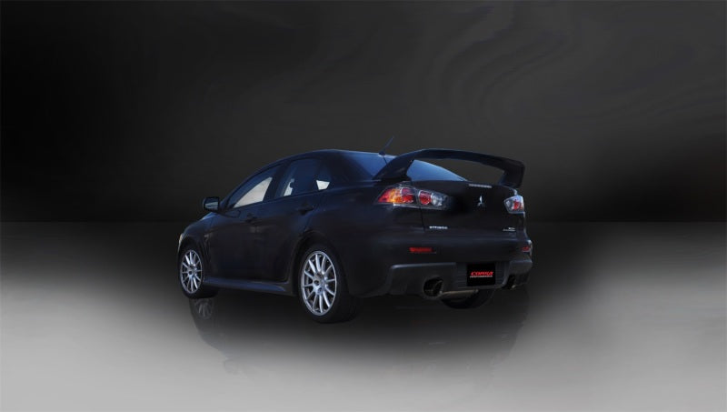 Corsa 2008-2015 Mitsubishi Lancer Evolution X Sedan 2.0L Black Sport Dual Rear Cat-Back Exhaust - 14858BLK