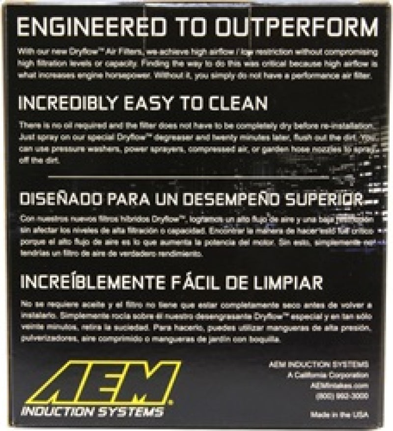 AEM 3.5 in Short Neck 5 in Element Filter - 21-204DK
