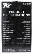 Load image into Gallery viewer, K&amp;N Universal Rubber Filter 4inch FLG / 6inch OD-B / 4-5/8inch OD-T / 9inch H - RE-0870