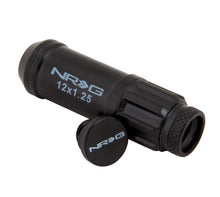 Load image into Gallery viewer, NRG 700 Series M12 X 1.25 Steel Lug Nut w/Dust Cap Cover Set 21 Pc w/Locks &amp; Lock Socket - Black - LN-LS710BK-21