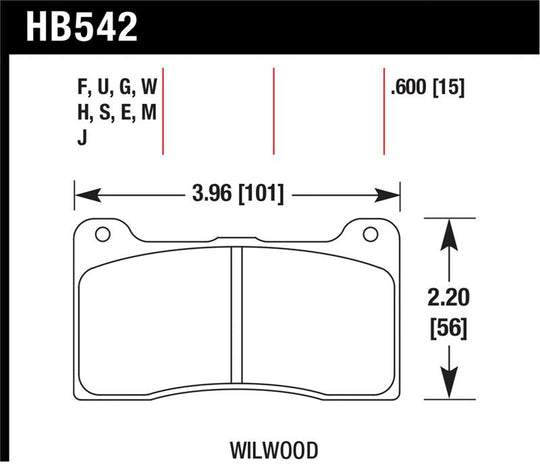 Hawk Wilwood 7816 Blue 9012 Race Brake Pads - HB542E.600