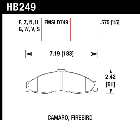 Hawk HPS Street Brake Pads - HB249F.575