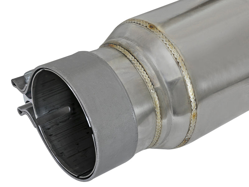 aFe MACH Force-Xp Resonator 2-1/2 IN Inlet/Outlet x 4 IN Dia. x 12 IN Body x 15 IN Overall Length - 49M10003