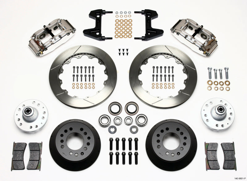 Wilwood Narrow Superlite 6R Front Hub Kit 12.88in Polished 74-80 Pinto/Mustang II Disc Spindle only - 140-9801-P