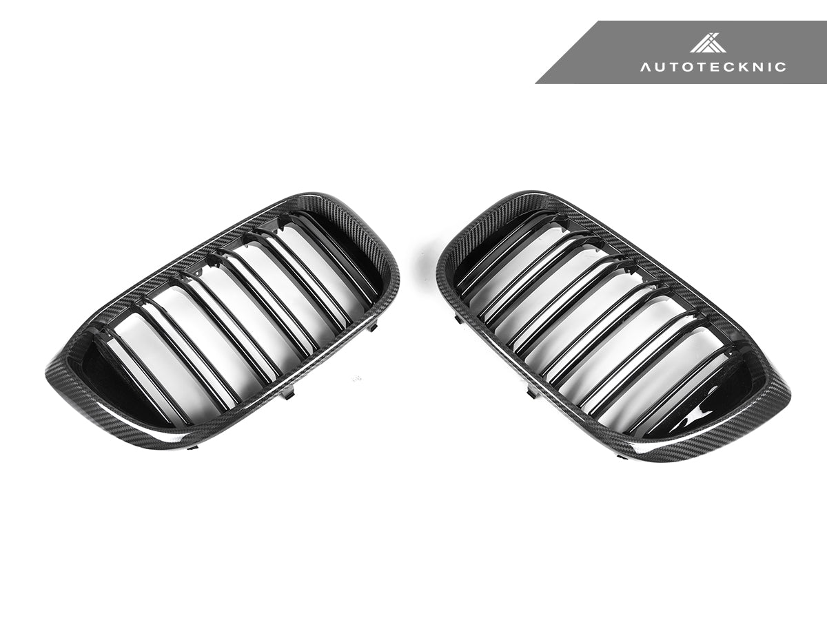 AutoTecknic Dry Carbon Fiber Dual-Slats Front Grille Set - BMW G01 X3 | G02 X4 Pre-LCI