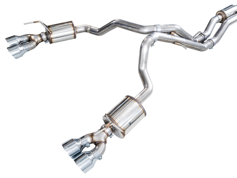 AWE Tuning 2021+ Cadillac Escalade 6.2L 0FG Dual Exit Exhaust System w/ 5in Chrome Silver Tips - 3015-42321